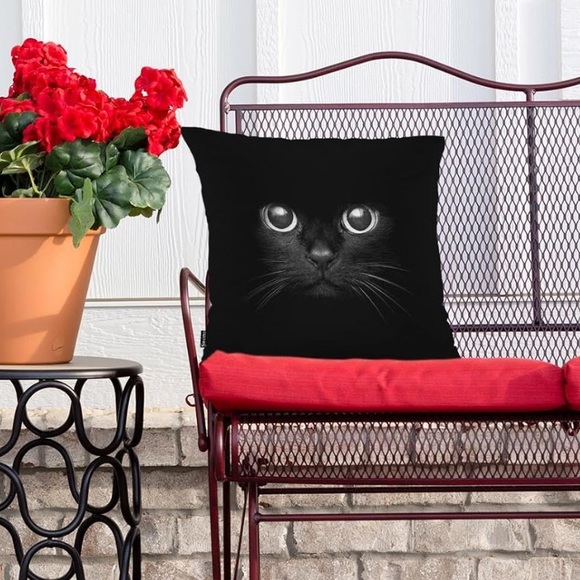 NEW Decorative Black Cat Throw Pillow Cover. - Picture 3 of 6